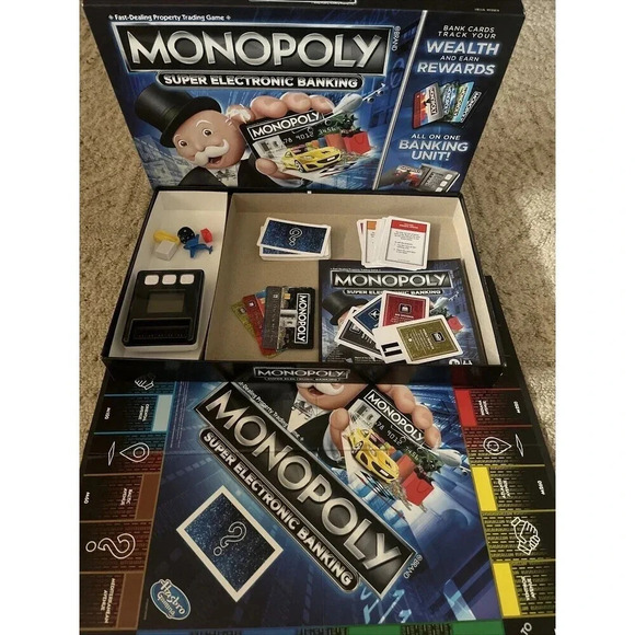 Hasbro Other - Monopoly Super Electronic Banking Board Game Complete EUC